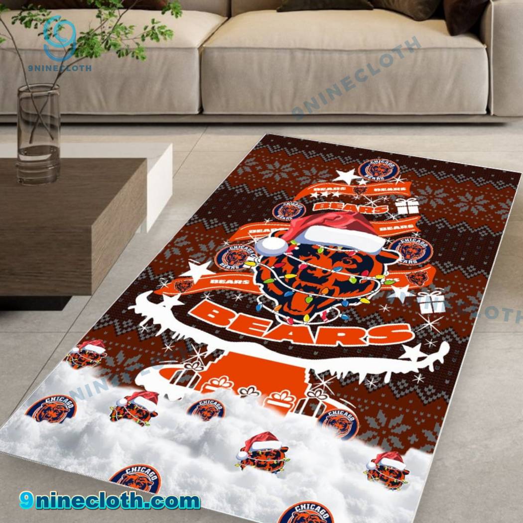 Chicago Bears NFL Football Christmas Tree Rug Carpet zNI7hlG