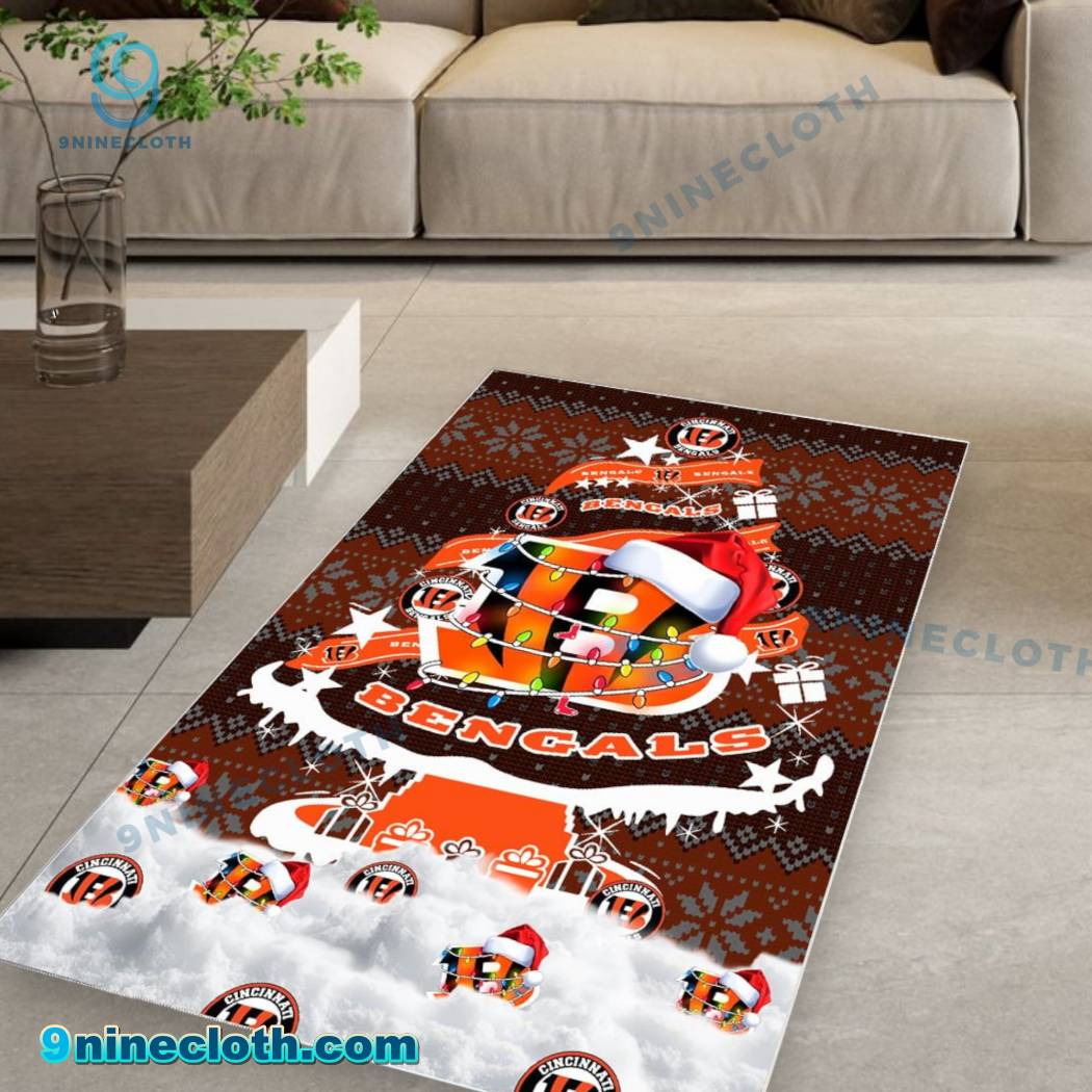 Cincinnati Bengals NFL Football Christmas Tree Rug Carpet zkwtEPd