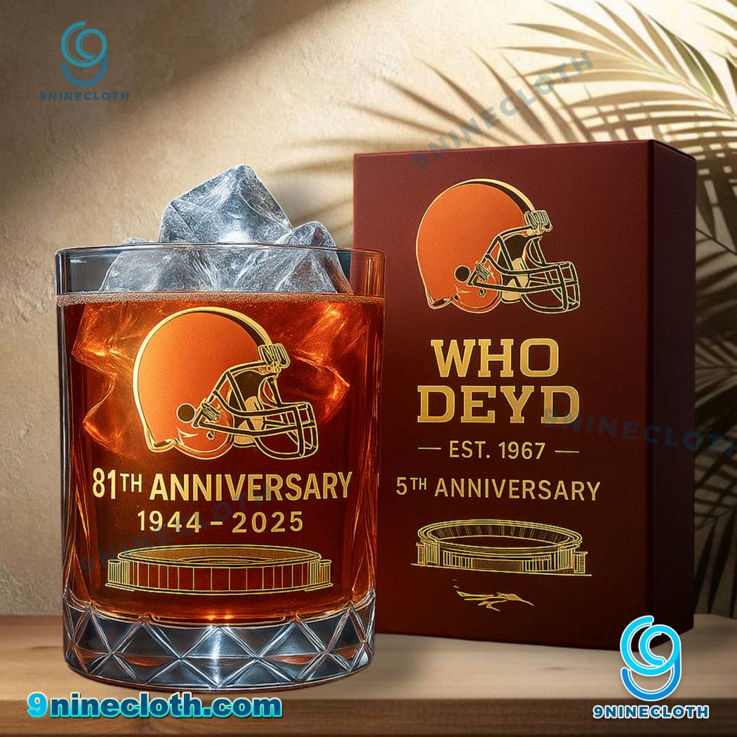 Cleveland Browns NFL Legacy Anniversary 2025 Whiskey Glass h9mRcp4