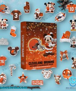Cleveland Browns x Mickey Personalized Advent Calendar 2025 sruoSIA
