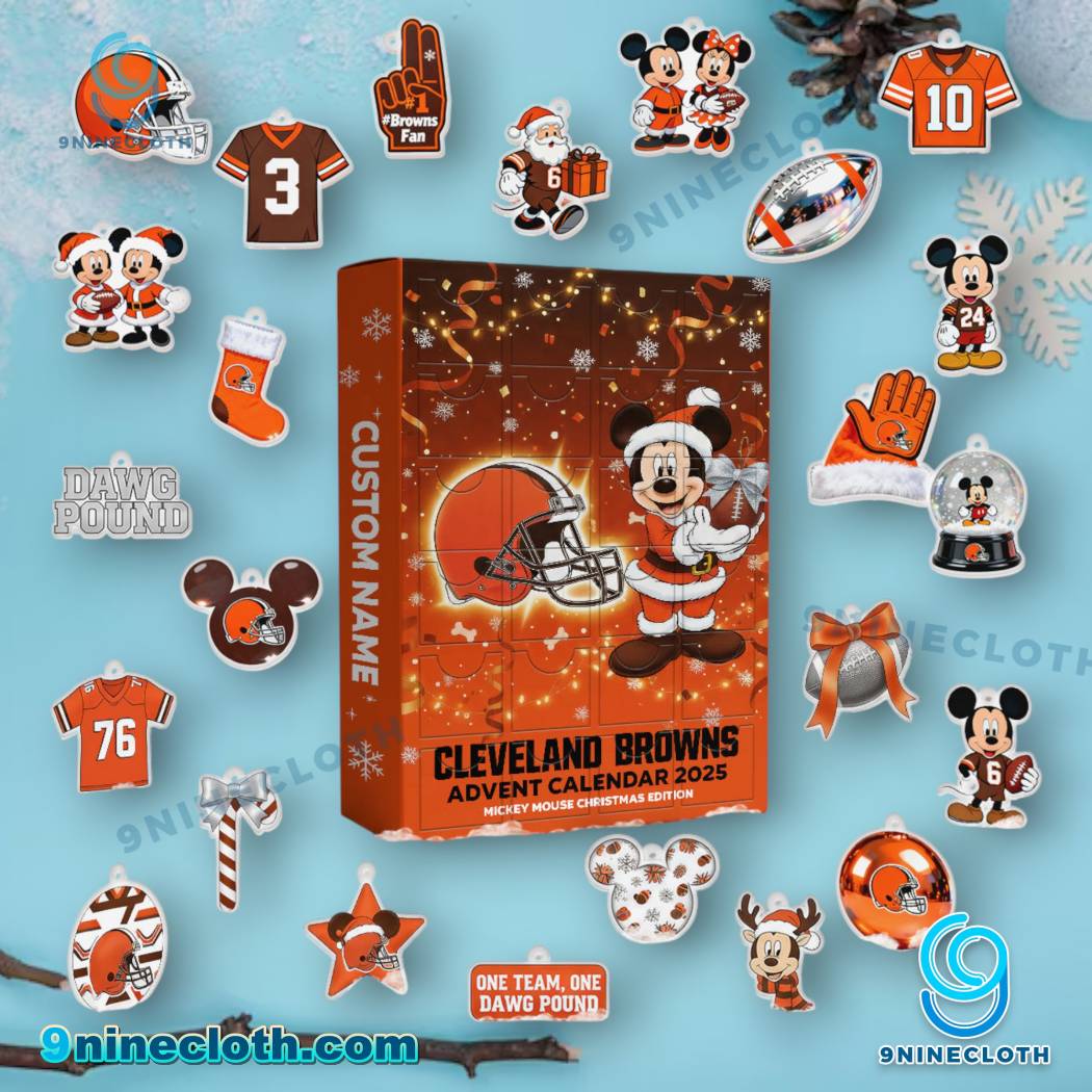 Cleveland Browns x Mickey Personalized Advent Calendar 2025 sruoSIA