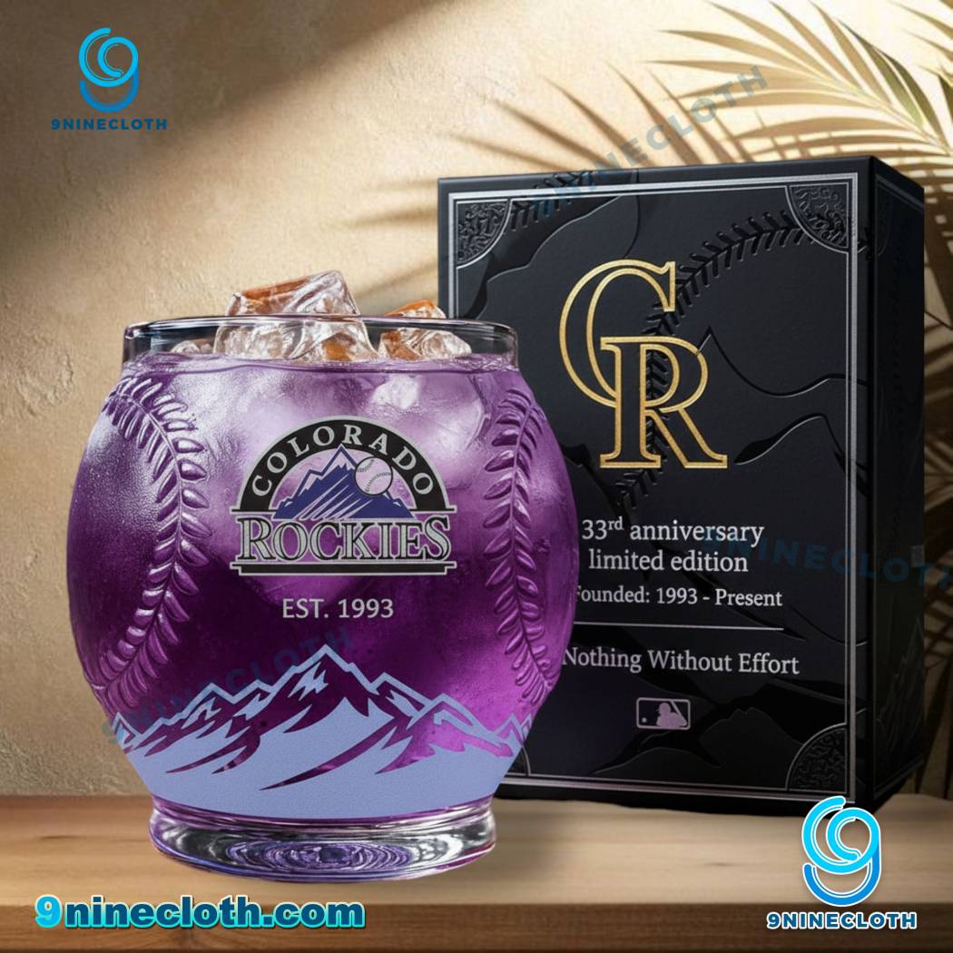 Colorado Rockies 33rd Anniversary Whiskey Glass fmJ3x0S
