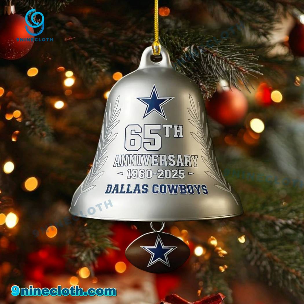 Dallas Cowboys 65th Anniversary 1960-2025 Christmas Bell Ornament EWfQqkO