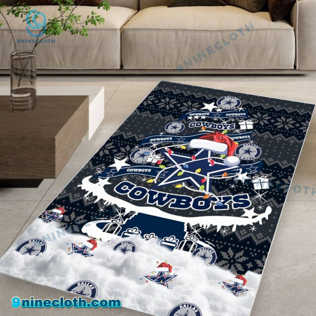 Dallas Cowboys NFL Football Christmas Tree Rug Carpet T3eCBKf