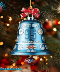 Detroit Lions 95th Anniversary 1930-2025 Christmas Bell Ornament AzSvjrq