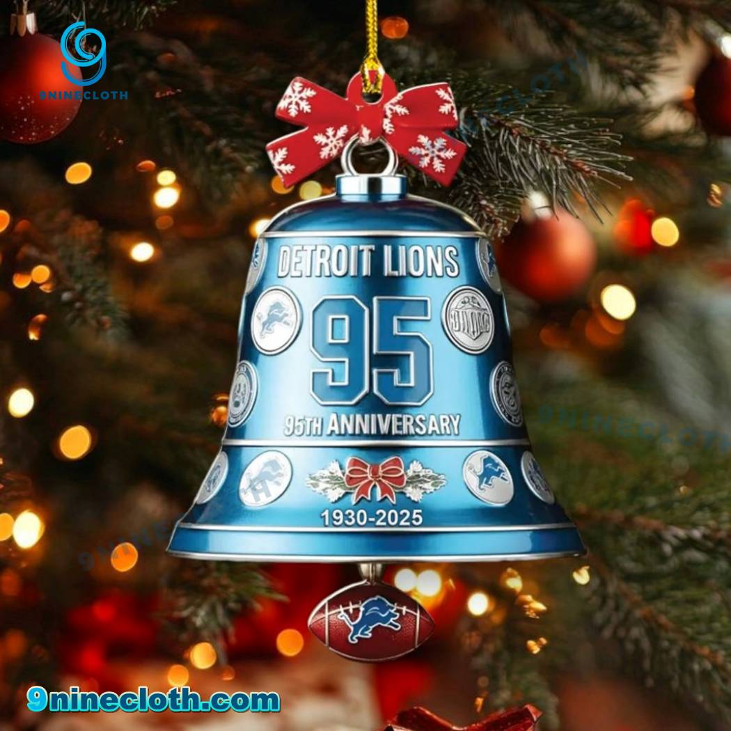 Detroit Lions 95th Anniversary 1930-2025 Christmas Bell Ornament AzSvjrq