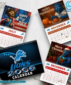 Detroit Lions Wall Calendar 2026 JCeFbtR