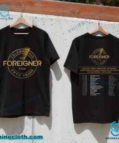 Foreigner Celebrating Fifty Years Tour 2026 T-shirt JO9vznf