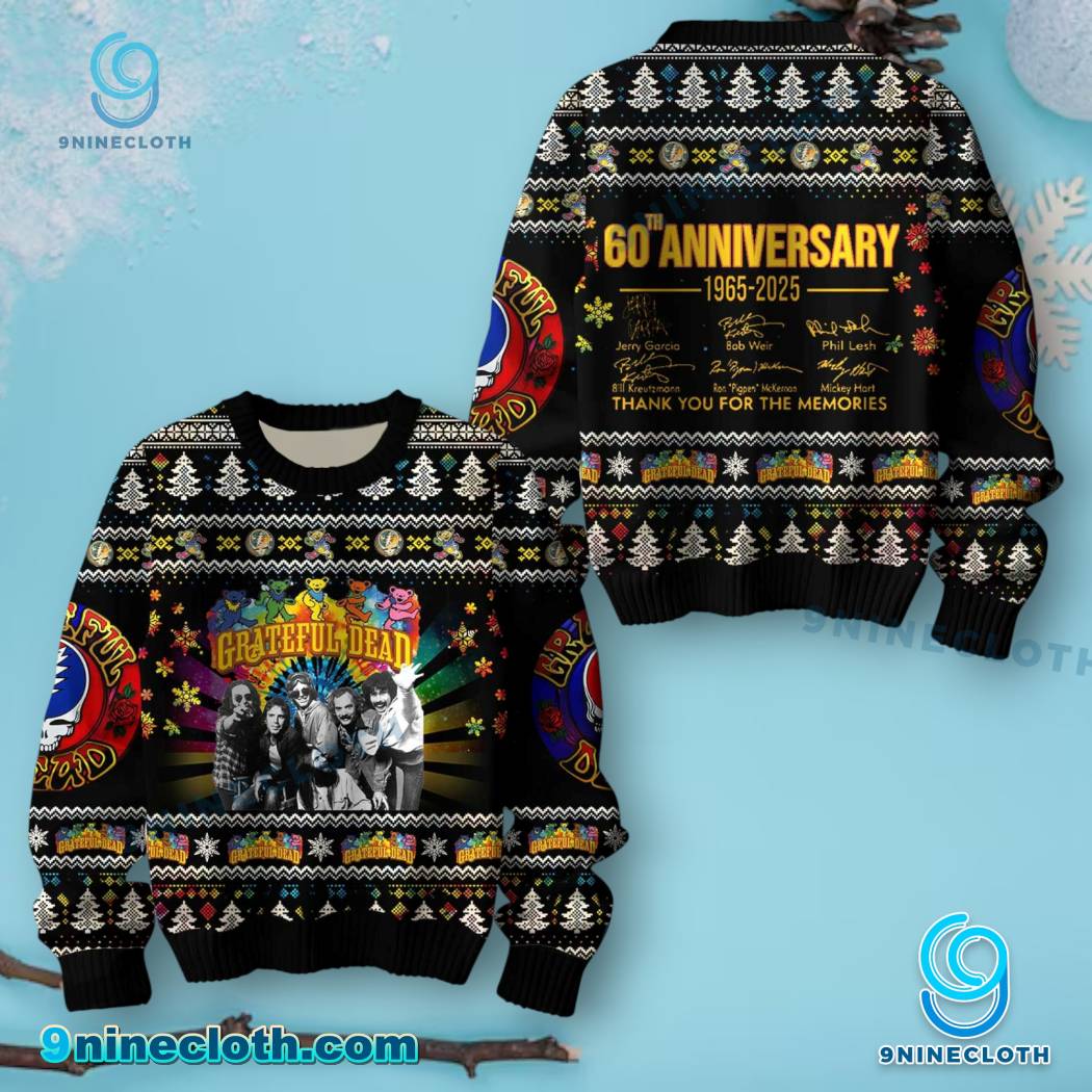 Grateful Dead 60th Anniversary Ugly Christmas Sweater-a J6lrNyE