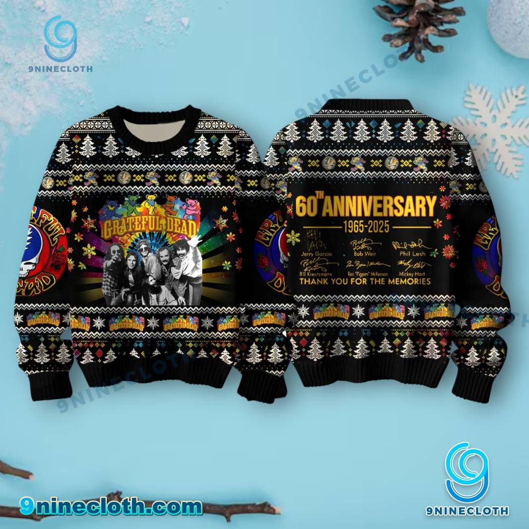 Grateful Dead 60th Anniversary Ugly Christmas Sweater zW09qmU
