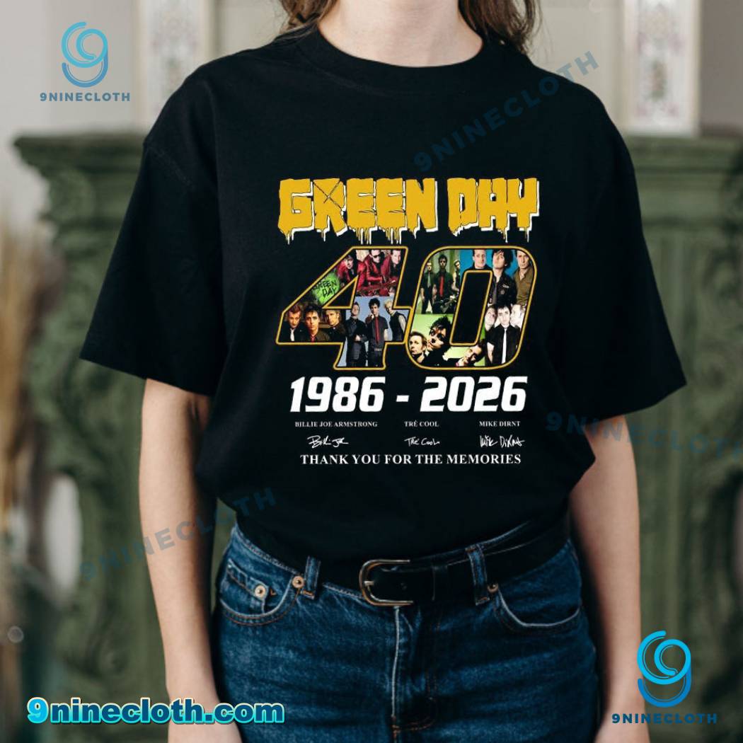 Green Day 40th Anniversary 1986-2026 Thank You For The Memories T-shirt v6SHwlh
