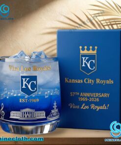Kansas City Royals 57th Anniversary 1969-2026 Viva Los Royals Whiskey Glass kej6MAZ