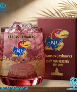 Kansas Jayhawks 136th Anniversary 1890-2026 Whiskey Glass jRcGHEe