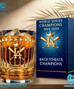 LA Dodgers World Series Champions 2025 Whiskey Glass 4AjmG1N
