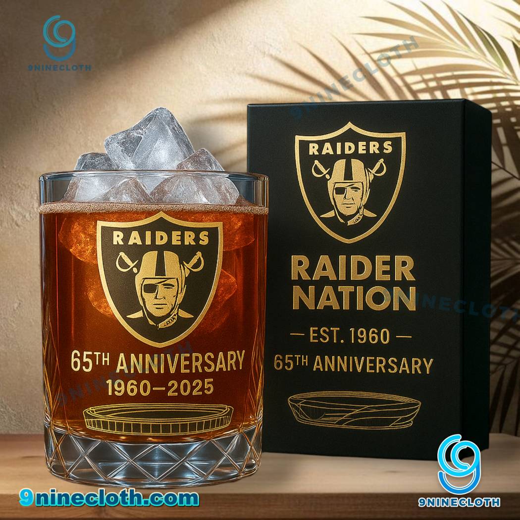 Las Vegas Raiders NFL Legacy Anniversary 2025 Whiskey Glass lmxW2D8