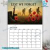 Lest We Forget Memorial 2026 Wall Calendar-b n6MpBKa