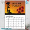 Lest We Forget Memorial 2026 Wall Calendar-x w1d8oWI