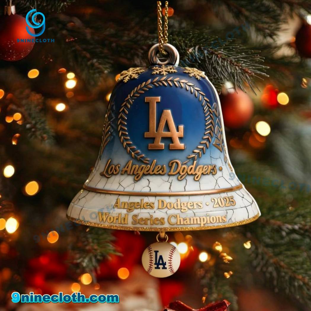 Los Angeles Dodgers 2025 World Series Champions Christmas Bell Ornament IPoa5JF