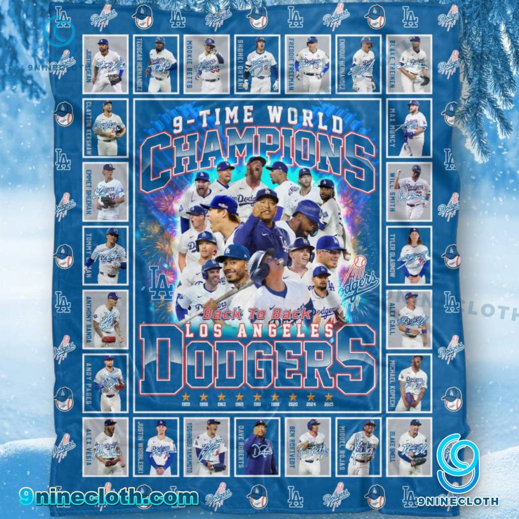 Los Angeles Dodgers 9-time World Champions Blanket 27Mg5rY