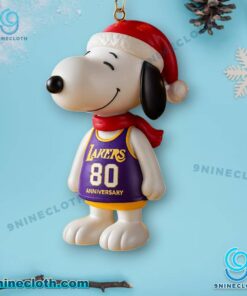 Los Angeles Lakers X Snoopy 80th Anniversary Christmas Ornament 3aVOzHZ