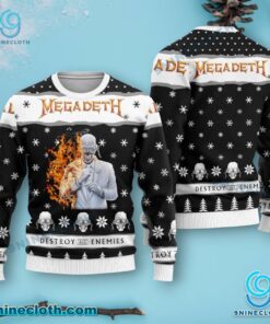 Megadeth Destroy All Enemies Ugly Christmas Sweater BAx8ER0