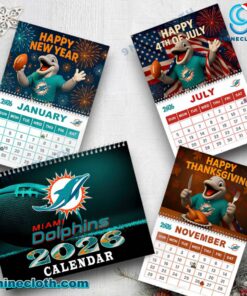 Miami Dolphins Wall Calendar 2026 CN4uRI6