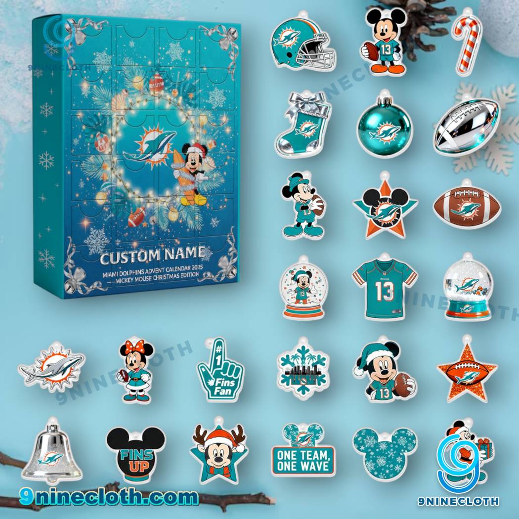 Miami Dolphins x Mickey Personalized Advent Calendar 2025-a fOeMjko