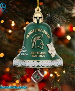 Michigan State Spartans 100 Years 1925-2025 Christmas Bell Ornament oApjORG