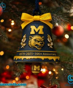 Michigan Wolverines 1879-2025 146th Anniversary Christmas Bell Ornament lXDM5pr