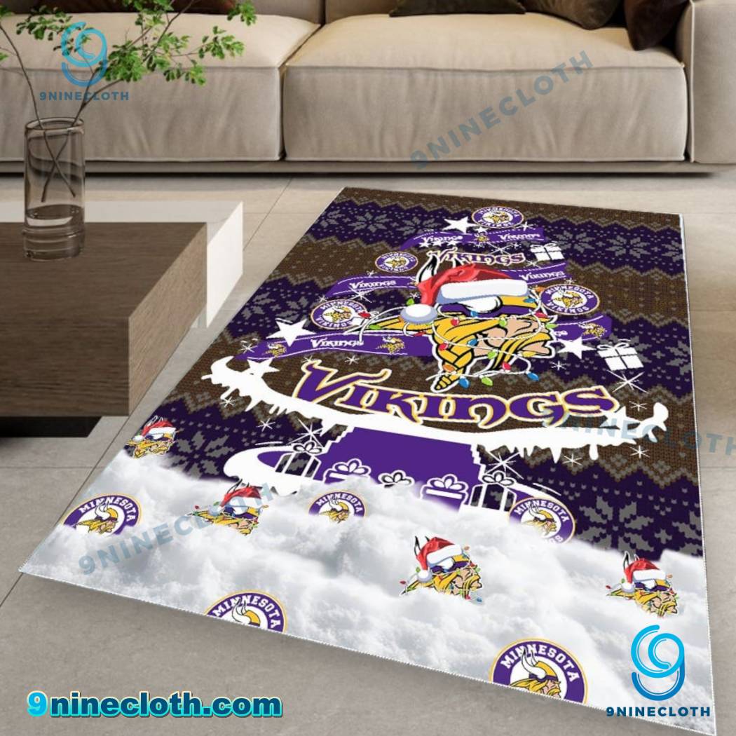 Minessota Vikings NFL Football Christmas Tree Rug Carpet 9vHzXGL