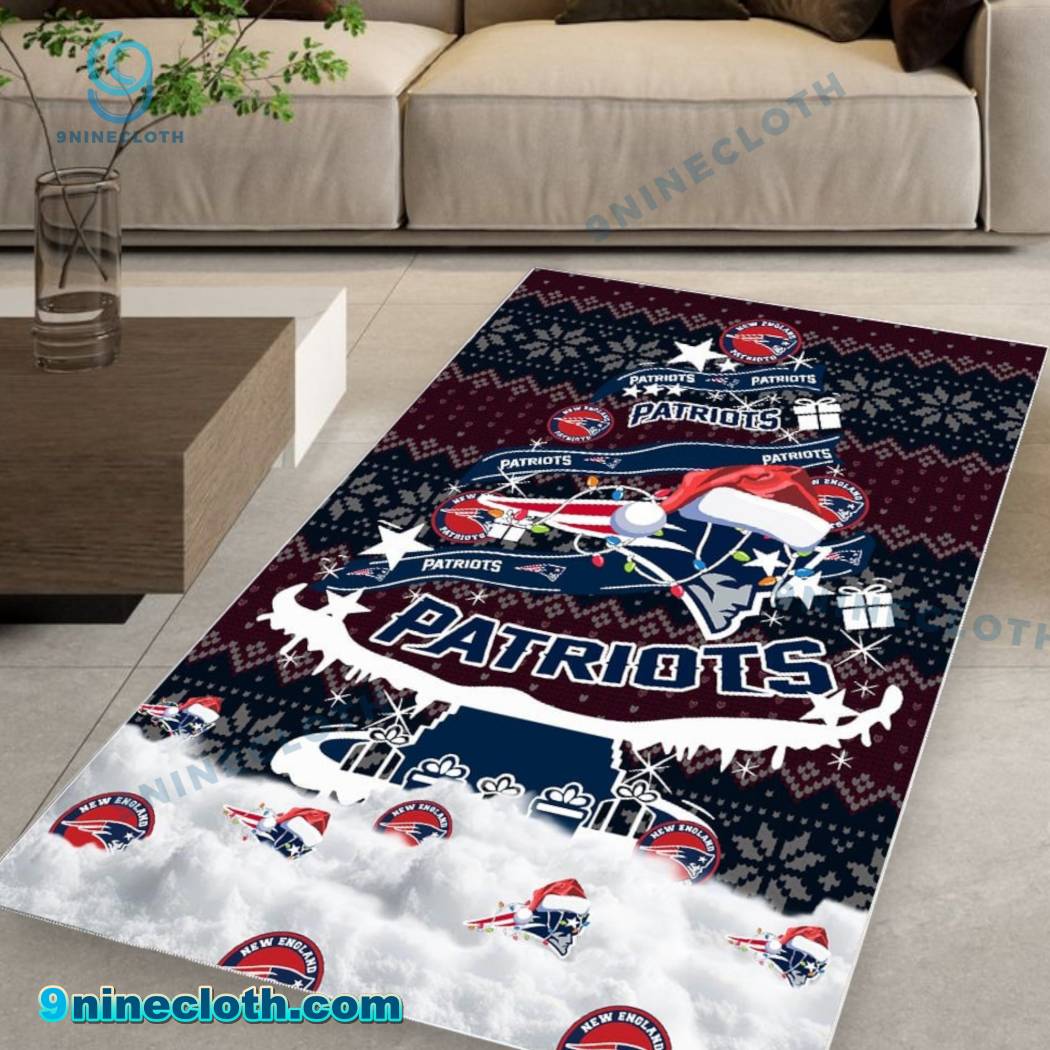 New England Patriots NFL Football Christmas Tree Rug Carpet moGtfYd
