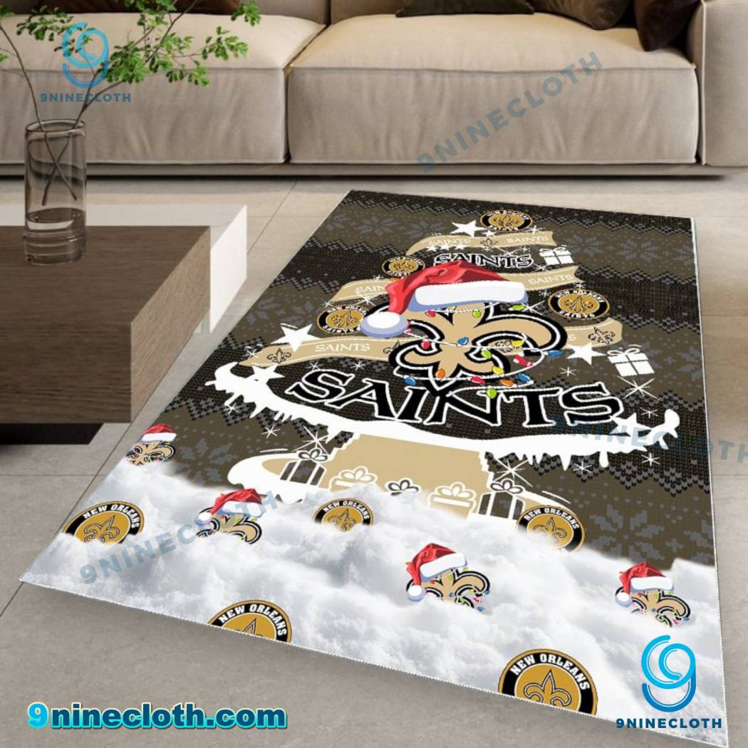 New Orleans Saints NFL Football Christmas Tree Rug Carpet uRp2ymr