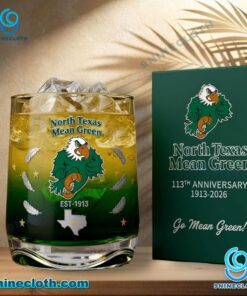 North Texas Mean Green 113th Anniversary 1913-2026 Whiskey Glass Xvuzo06