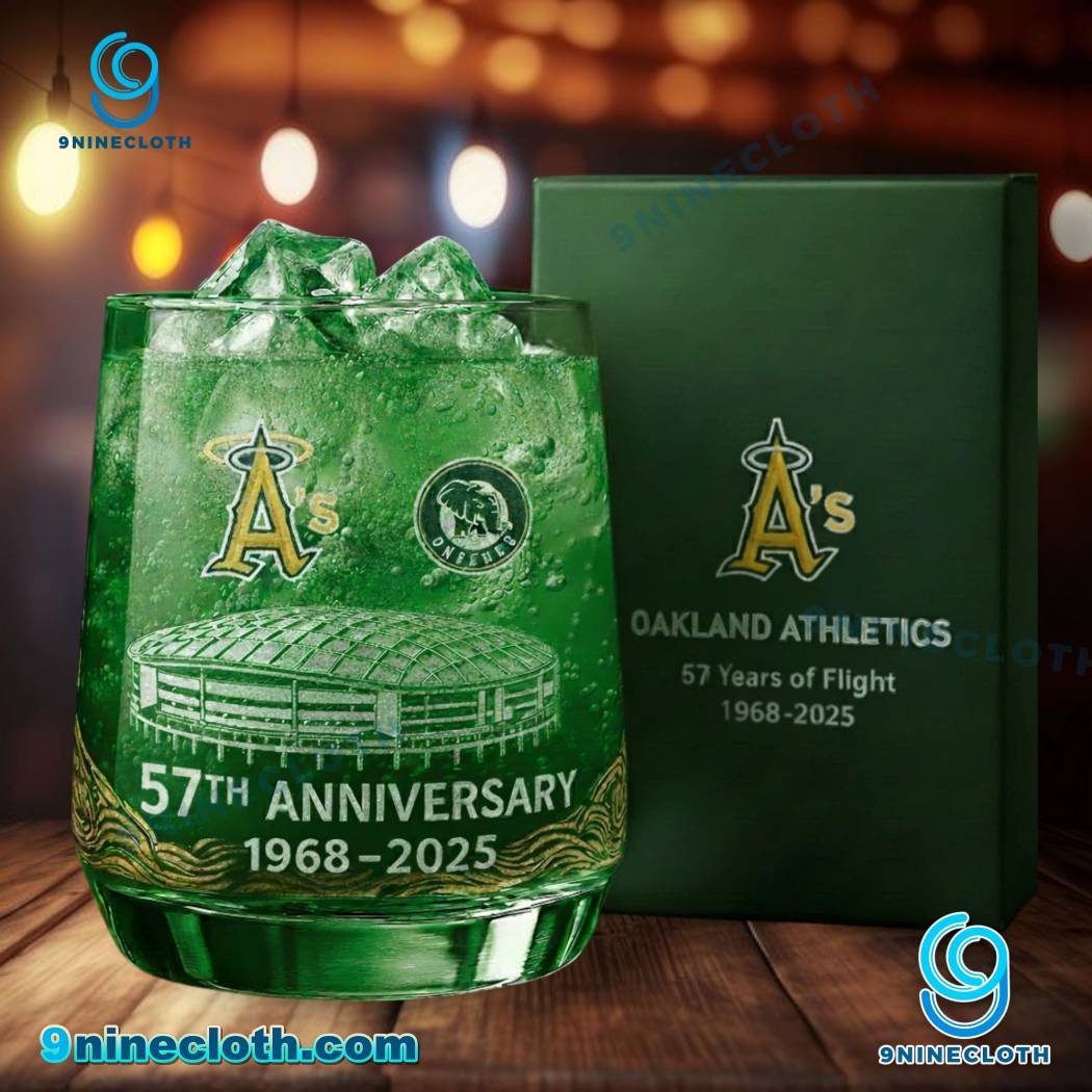 Oakland Athletics 57th Anniversary Whiskey Glass jiEP3TQ