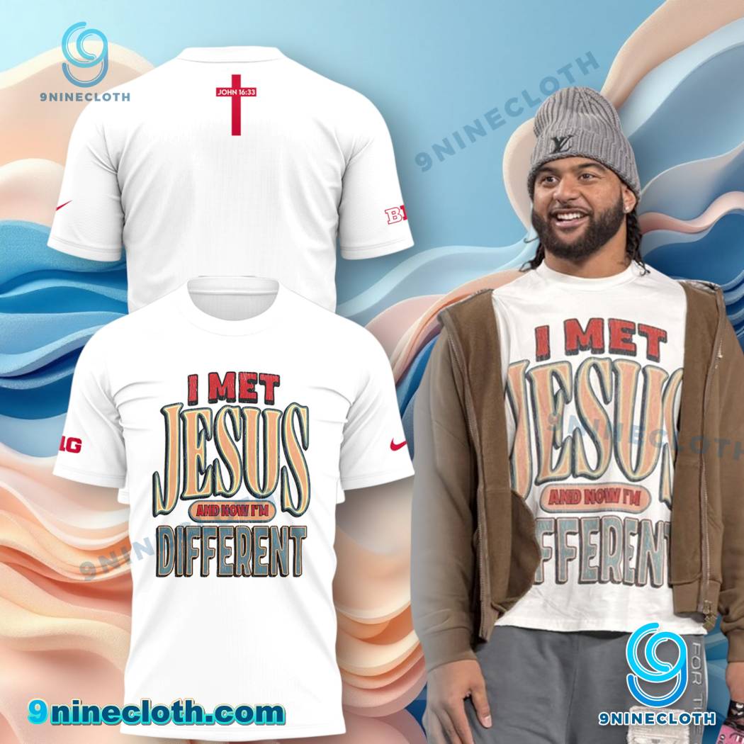 Ohio State Buckeyes I Met Jesus And Now I'm Different T-shirt JpfG1rz