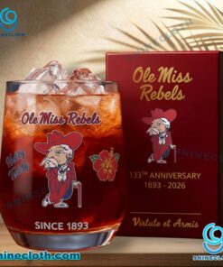 Ole Miss Rebels Hotty Toddy 133th Anniversary 1893-2026 Whiskey Glass m3vcVpN