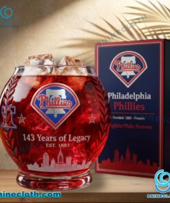 Philadelphia Phillies 143 Years Of Legacy Whiskey Glass iqzC63m