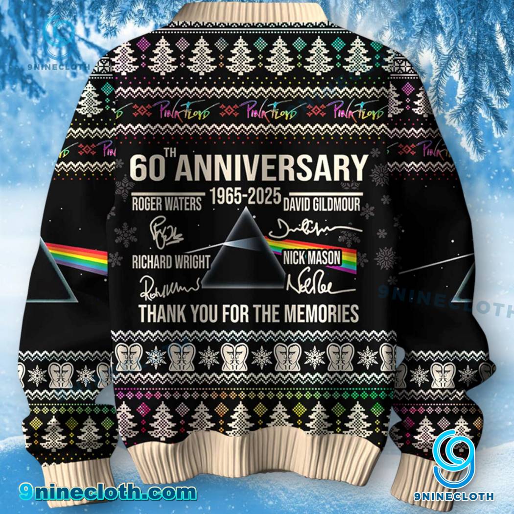 Pink Floyd 60th Anniversary 1965-2025 Ugly Christmas Sweater-b gpo7bRc