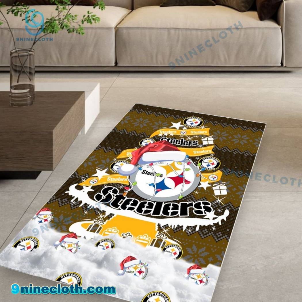 Pittsburgh Steelers NFL Football Christmas Tree Rug Carpet OK1zoUI