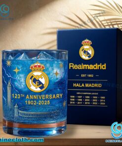 Real Madrid 123th Anniversary 1902-2025 Whiskey Glass rWm8wUj