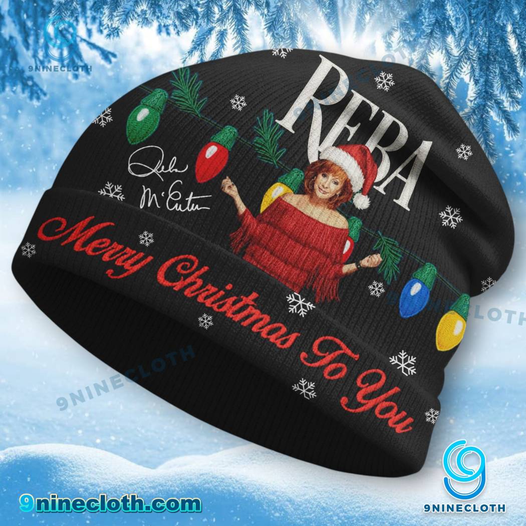 Reba Merry Christmas To You Beanie Hat-b wdPlyuk