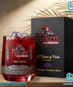 Rutgers Scarlet Knights 157th Anniversary 1869-2026 Whiskey Glass UxLW27p