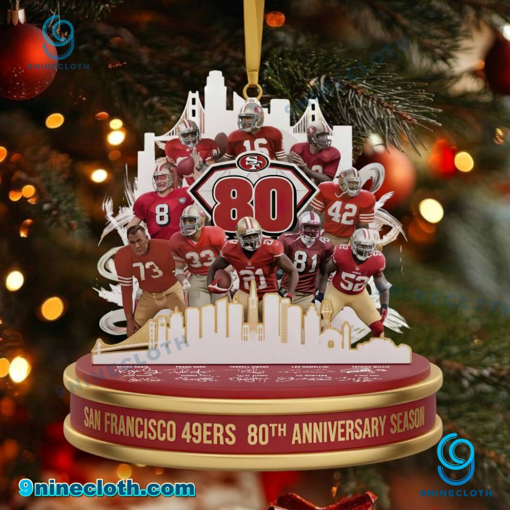 San Francisco 49ers 80th Anniversary Season Ornament MvAjObn