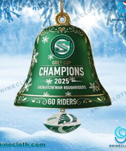 Saskatchewan Roughriders 2025 Grey Cup Champions Christmas Bell Ornament sbR30ZN
