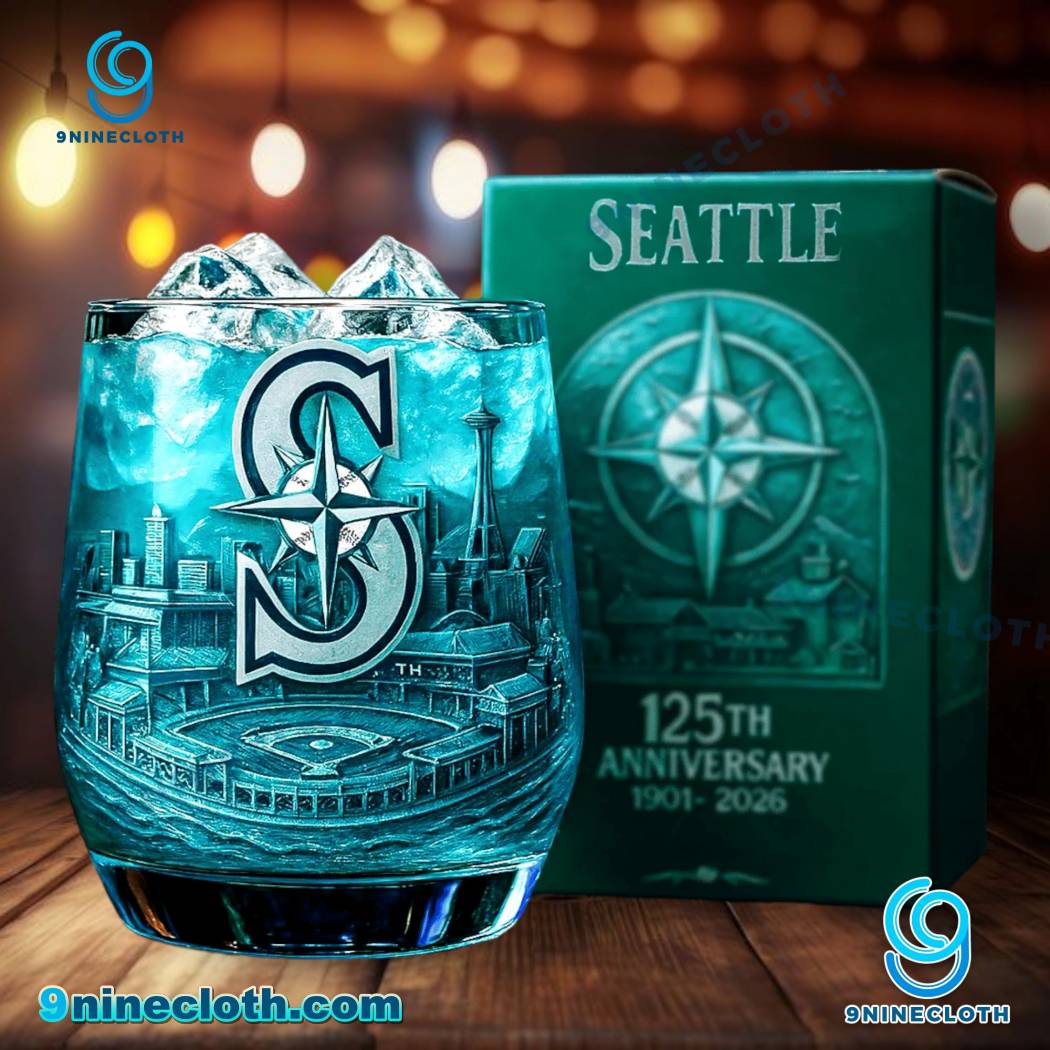 Seattle Mariners 125th Anniversary Whiskey Glass q95lVpc