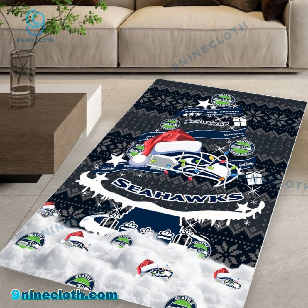 Seattle Seahawks NFL Football Christmas Tree Rug Carpet TZx7ijo