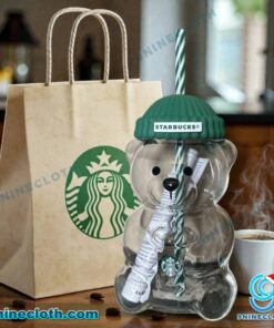 Starbucks Bearista Bear 2025 Glass Cup ghk8w1s