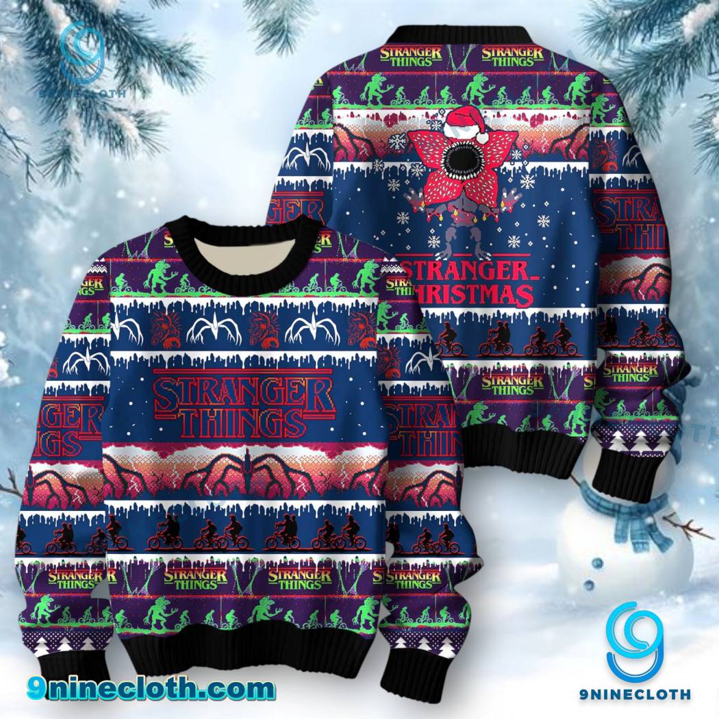 Stranger Things Demogorgon Ugly Christmas Sweater BjfgyNx