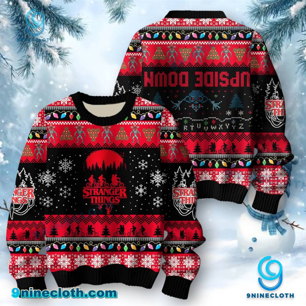 Stranger Things Upside Down Ugly Christmas Sweater jRZfNsE