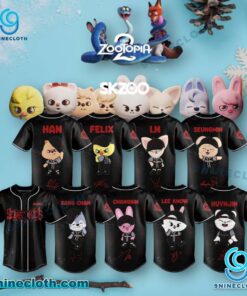 Stray Kids Skzoo X Zootopia 2 Baseball Jersey zhb0V9Z